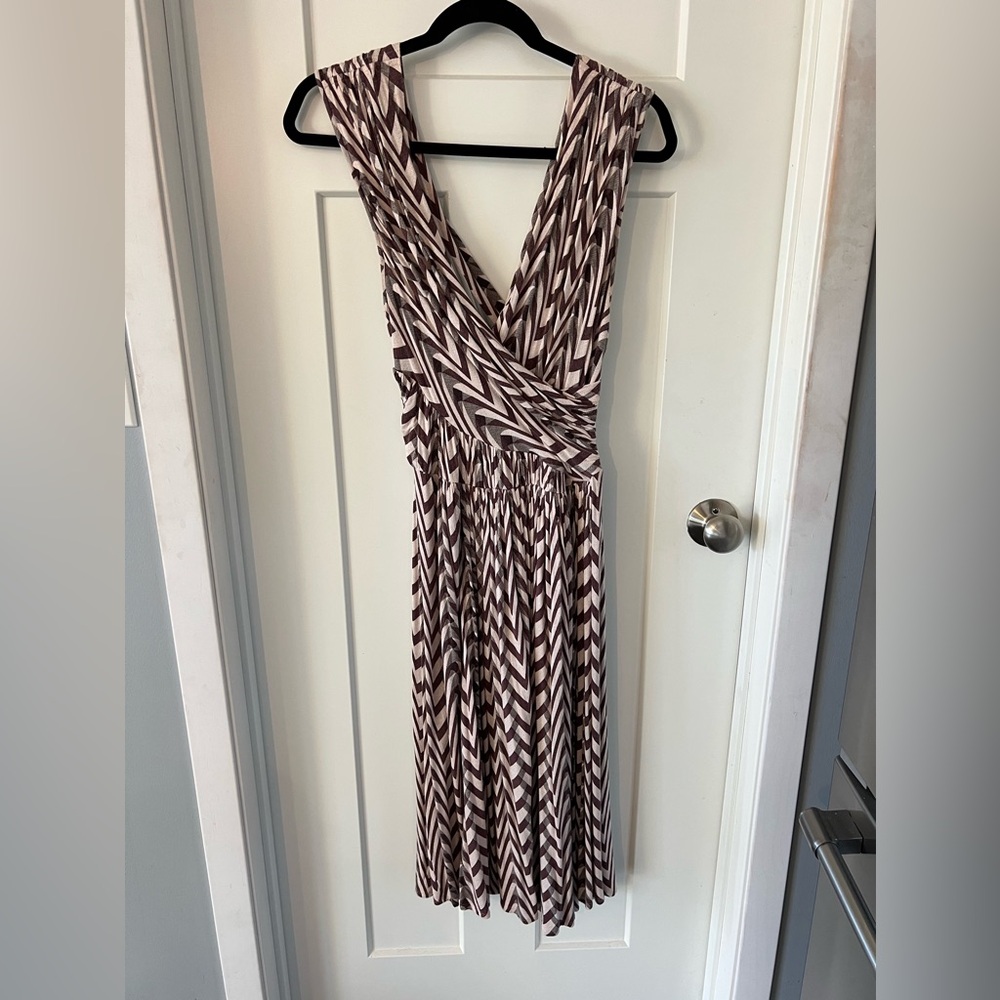 Brown and Tan patterned dress